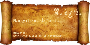 Margulies Ábris névjegykártya